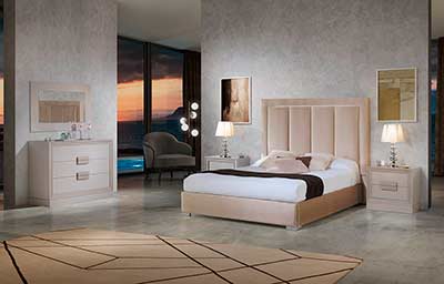 Beige Bed with Storage EF Meliora
