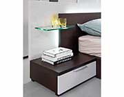 Brown Oak Grey Bed with Storage VG Genette