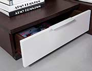 Brown Oak Grey Bed with Storage VG Genette