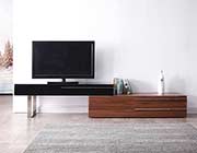 Modern TV Stand in Walnut and Taupe NJ 718