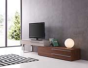 Modern TV Stand in Walnut and Taupe NJ 718