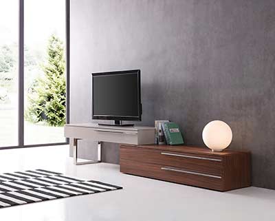Modern TV Stand in Walnut and Taupe NJ 718