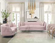 Pale Pink fabric sofa set AE 803