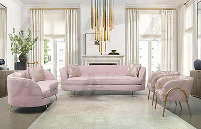 Pale Pink fabric sofa set AE 803