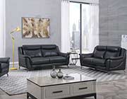 Black Genuine Leather Sofa set AE 150