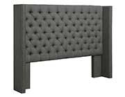 Transitional Gray Woven Fabric Headboard CO705