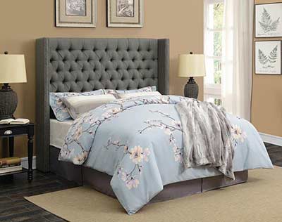 Transitional Gray Woven Fabric Headboard CO705