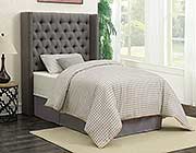 Transitional Gray Woven Fabric Headboard CO705