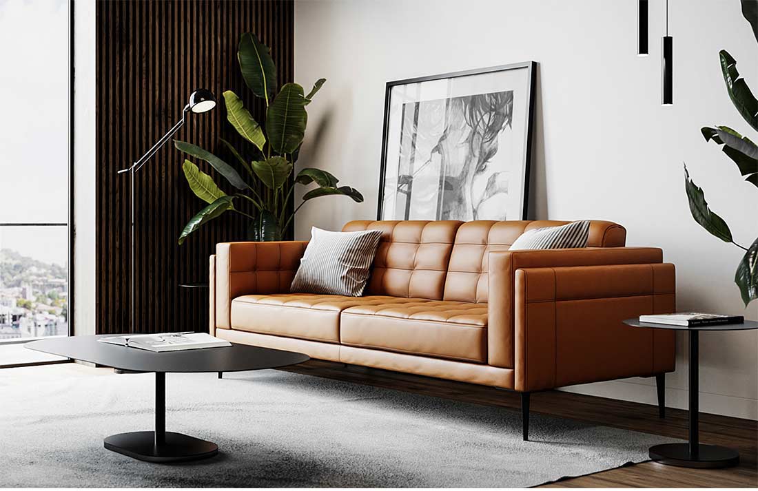 moroni havana leather sofa