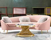 Blush Velvet Sofa DS Cedar