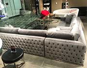 Platinum Grey Velvet Sofa DS Eavan