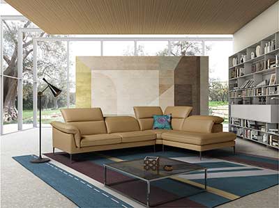 Taupe Leather Sofa Sectional NJ Bliss