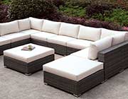 Gray Wicker Patio Sofa sectional FA 135