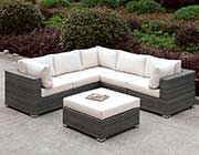 Gray Wicker Patio Sofa sectional FA 135