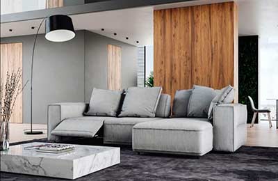 297 Gray Fabric Sectional sofa by Moroni