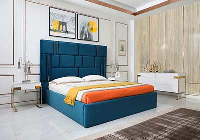 Blue Velvet Bed VG Damaris