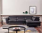 Black Leather Sectional sofa AE 8010