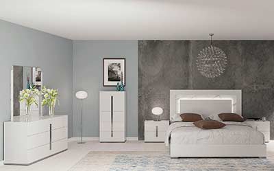 White Lacquer Bed EF Caltha
