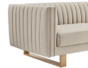 Beige Velvet Sofa AL Delbert