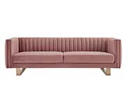 Beige Velvet Sofa AL Delbert