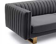 Beige Velvet Sofa AL Delbert