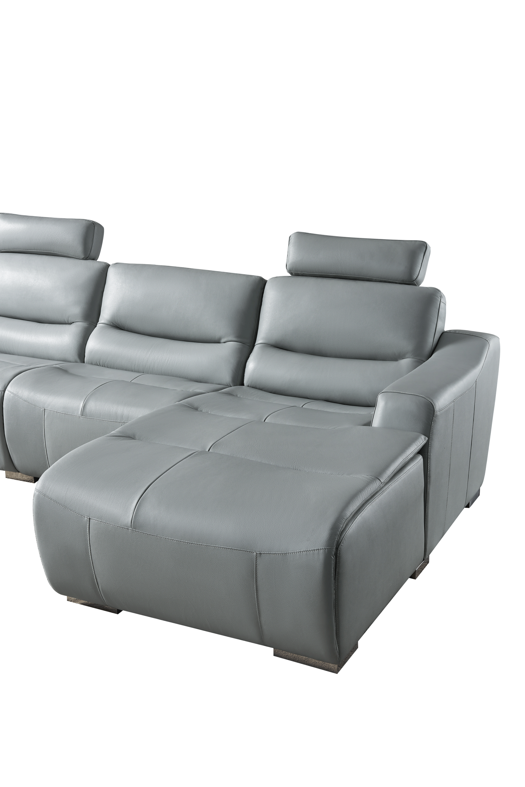 Modern Sectional Sofa Recliner Leather Gray Ef 144 5 