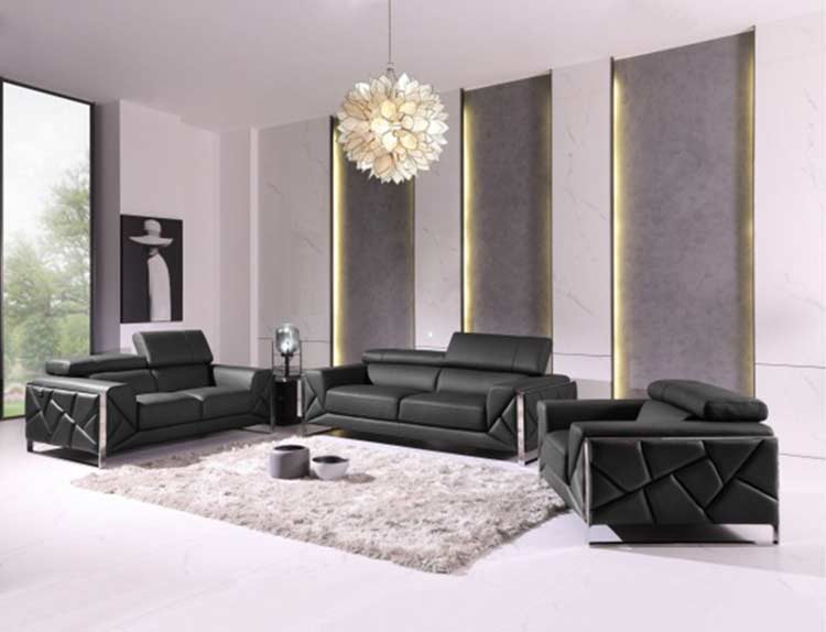 Dark Gray Leather Sofa set GU 03 Leather Sofas