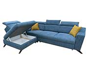 Blue Fabric Sectional Sofa Bed EF Raya