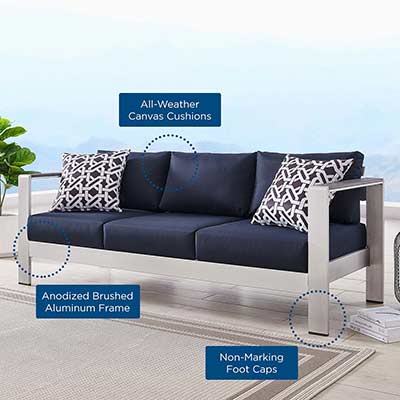 Navy Sofa Alluminm MW Coast