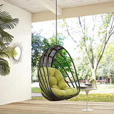 Swing Outdoor Patio Lounge Chair in Olive MW Pergola