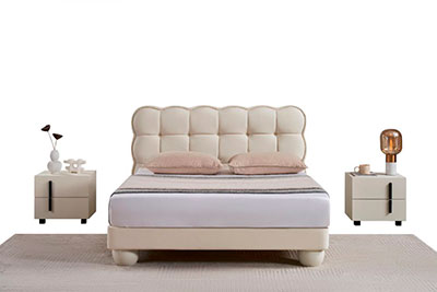 White Tufted Modern Bed AE 083