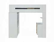 Loft Bed with Desk and Wardrobe in Pink Nerice by ACME