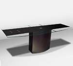 VG-688 Extendable Boat Shaped Glass Top Table