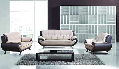 AE208-LG Leather Sofa Set