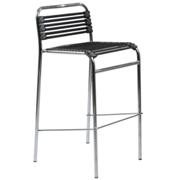 Bungie Flat Bar Stool-Black-Chrome