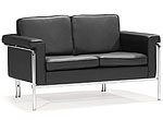 Modern White Leatherette Sofa Set Single