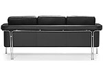 Modern White Leatherette Sofa Set Single