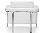 Modern White Leatherette Sofa Set Single