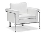 Modern White Leatherette Sofa Set Single