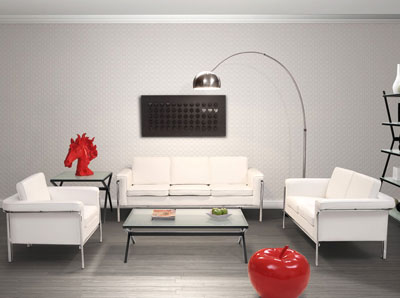 Modern White Leatherette Sofa Set Single