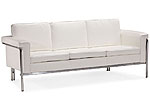 Modern White Leatherette Sofa Set Single