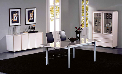 Cosmo Lacquer Extension Dining Table CR