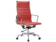 High back red leatherette office chair CR2180