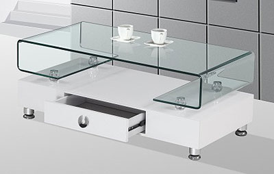 Modern white and glass coffee table BQ33