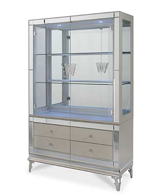 Hollywood Swank Curio with Drawer Base by AICO