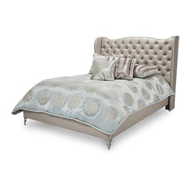 Hollywood Loft Upholstered Frost Bed by AICO