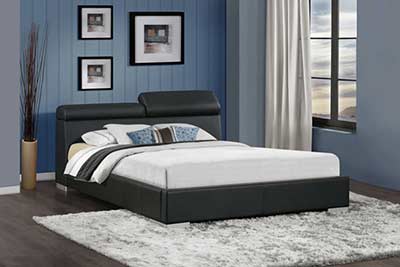 Maeva Upholestered Black Bed HE807