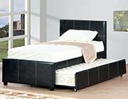 Black leatherette Captain Bed W 340