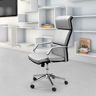 Stylish Silver Leatherette Office Chair Z-312