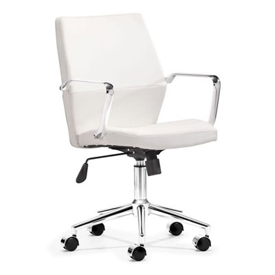 Leatherette office chair in White Z-152